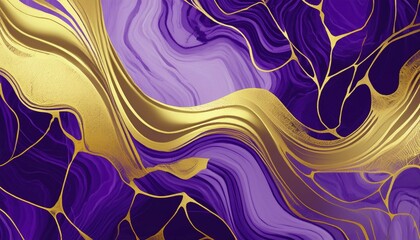 Wall Mural - Gold and purple marble Luxury background texture design for wedding invitation card, cover, packaging , fashion