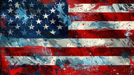 Canvas Print - American Flag Abstract Art