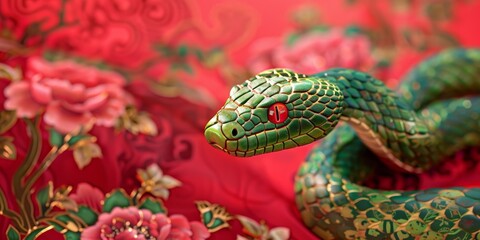 Sticker - Chinese New Year sumbol: Green Wooden Snake