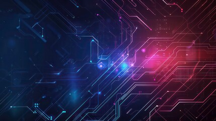Poster - digital technology banner background. generative ai