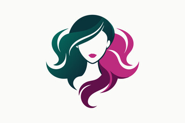 Wall Mural - woman with hair style vector logo icon