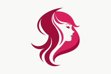 Wall Mural - woman with hair style vector logo icon