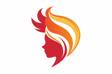 Wall Mural - woman with hair style vector logo icon