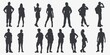 © xartproduction - unrecognizable people silhouettes in different poses on isolated white background
