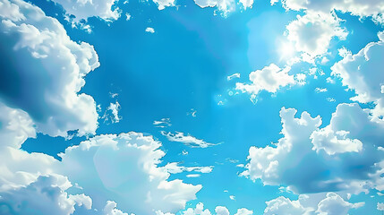 Wall Mural - Blue sky and white clouds in the summer