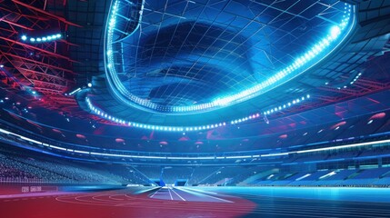 Canvas Print - Futuristic Stadium Under Bright Lights