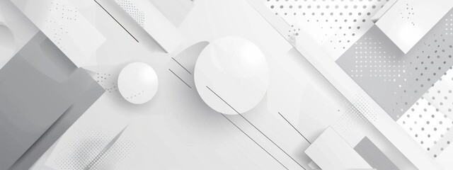 Wall Mural - white background with geometric shapes, in the style of white and grey gradient generative ai