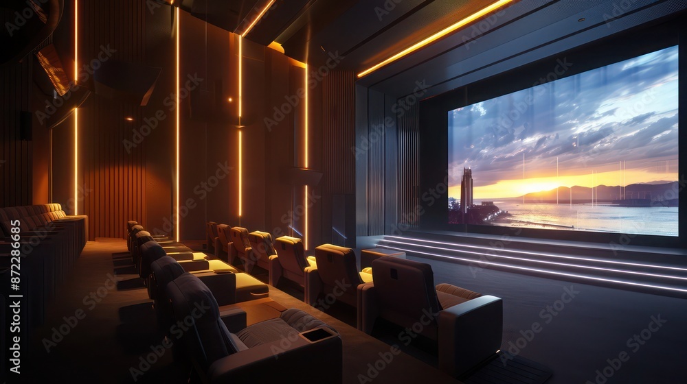 Photo inspiration: Picture Idea: Luxury Cinema With Soundproof Energy Efficient Windows That Block