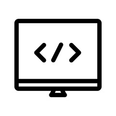 coding program icon design in filled and outlined style