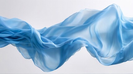 A close-up image showcasing the exquisite texture and elegant drape of flowing blue chiffon fabric. The soft folds and gentle ripples create a sense of ethereal beauty and delicate sensuality.	
