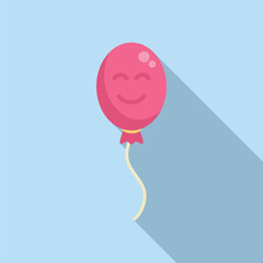 Wall Mural - Pink balloon smiling, showing a concept of happiness