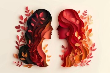 Sticker - Artistic representation of a couple in vibrant colors symbolizing love and connection