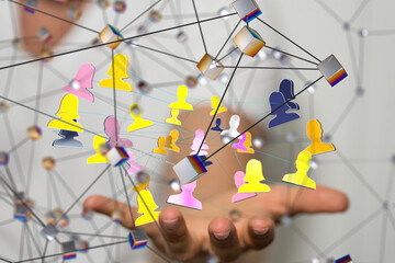 videoconference group of people talking in social network