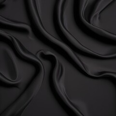 Wavy smoot soft black silk drap fallind surface sample texture background