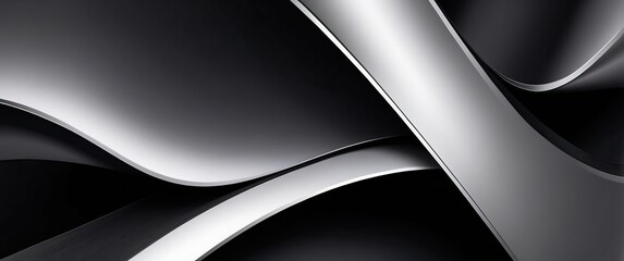 Wall Mural - Abstract metallic curves and waves create a sleek and modern atmosphere, perfect for contemporary art, design, and high tech branding concepts