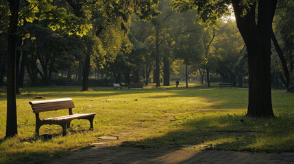 Wall Mural - Late summer day in urban park