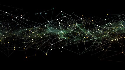 Futuristic Digital Financial Ecosystem Concept with Network Lines on Dark Background