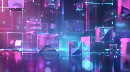 Dynamic Futuristic Web Development Environment with Abstract Geometric Shapes