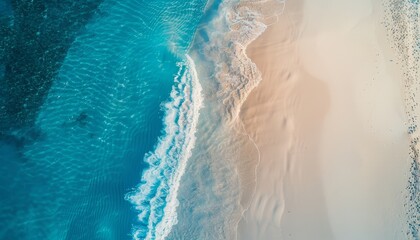 Sticker - High Drone Shot Capturing the Serene Beach and Sea