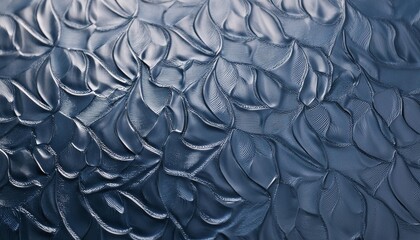 Poster - embossed uneven texture dark blue glass surface abstract background relief pattern corrugated opaque glass close up