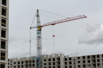 construction crane isolated on sky background