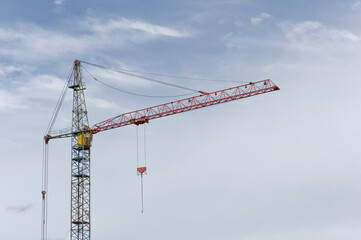 construction crane isolated on sky background