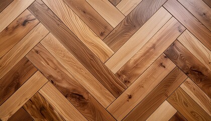 Poster - seamless oak parquet pattern natural flooring of rich brown color