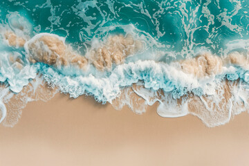 beautiful sandy beach and soft blue ocean wave