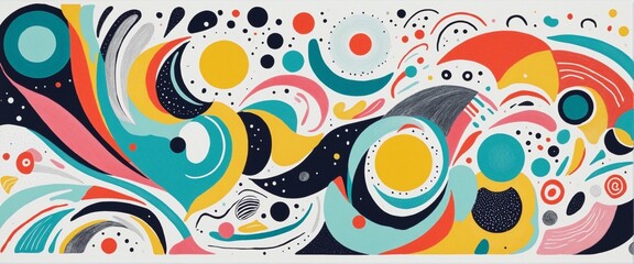 Colorful trendy abstract geometric shape design, wall paper