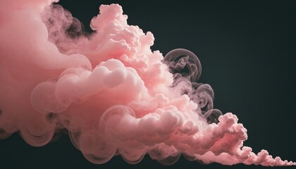 Wall Mural - Exquisite art of pink mist rising in a dark graphic space