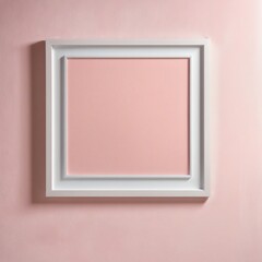 Wall Mural - Modern Scandinavian childcare center mock-up photo frame in empty pastel pink room, 3d render