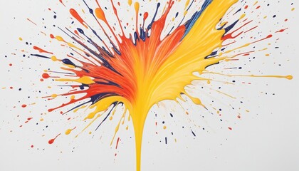 Wall Mural - colorful paint splash on isolated paper texture: abstract artistic background