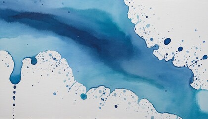 Wall Mural - abstract watercolor design featuring transparent blue texture