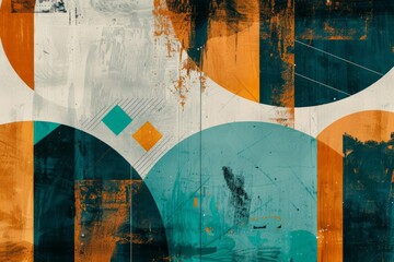Aufkleber - Abstract background showing geometric shapes creating modern art design