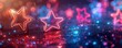 © Fortune228 - Neon outlines of stars with a glowing effect