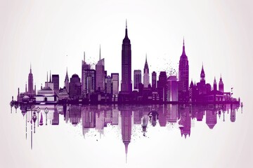 Poster - Silhouette illustration of a city skyline symbolizing urban beauty and modernity in a sleek artistic design