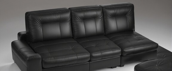 Wall Mural - black leather sofa