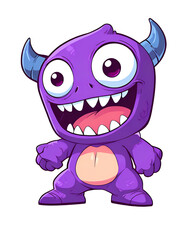 A purple monster with big eyes and a big smile