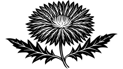 Wall Mural - black and white flower