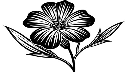 Wall Mural - black and white flower