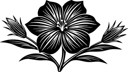 Wall Mural - black and white flower