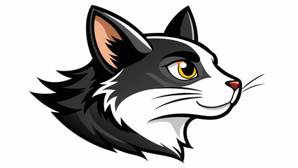 Sticker - black and white cat