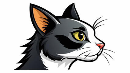 Sticker - black and white cat