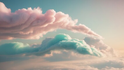 Wall Mural - Pink and blue clouds in the sky during sunset