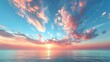 © DARIKA - Pastel-colored sky with soft, fluffy clouds at sunrise, offering a calming and picturesque background texture for tranquil and peaceful designs. , Minimalism,