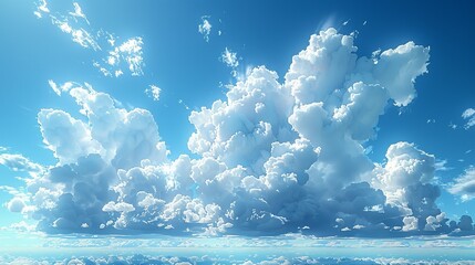 Wall Mural - Pastel-colored sky with soft, fluffy clouds at sunrise, offering a calming and picturesque background texture for tranquil and peaceful designs. , Minimalism,
