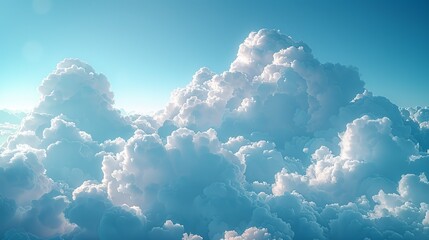 Wall Mural - Pastel-colored sky with soft, fluffy clouds at sunrise, offering a calming and picturesque background texture for tranquil and peaceful designs. , Minimalism,