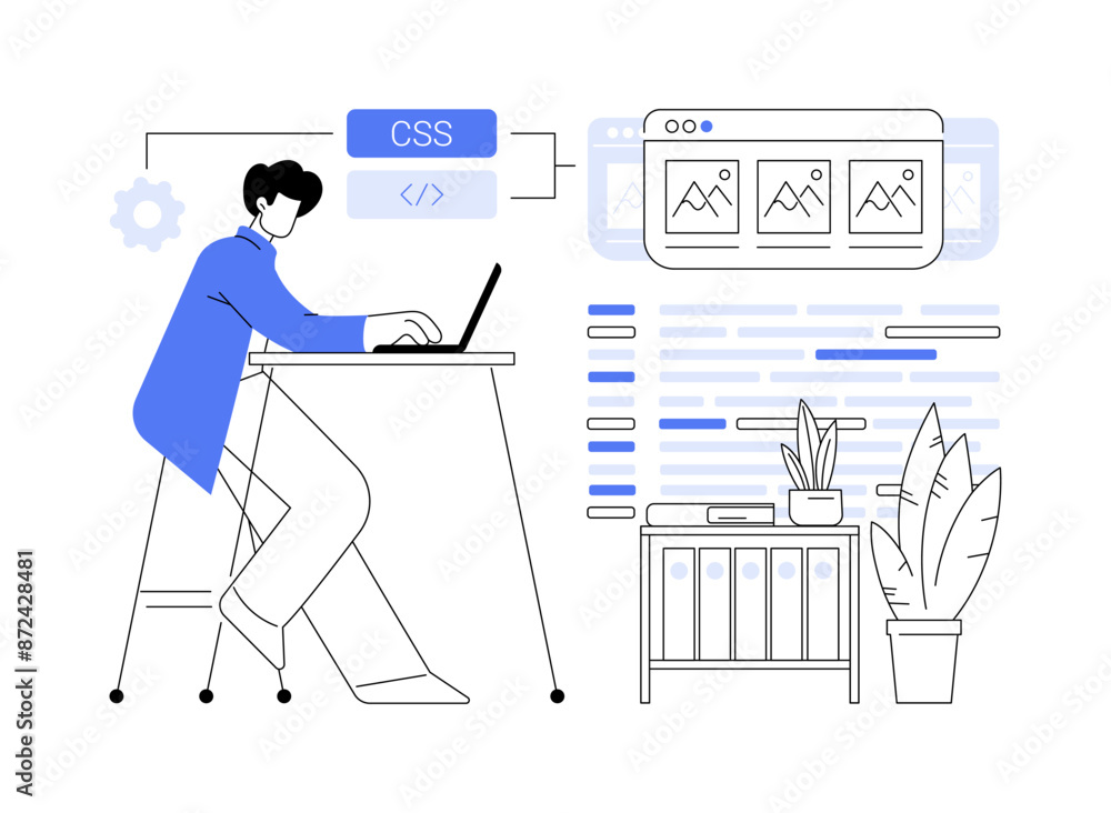 CSS code abstract concept vector illustration. Stock Vector | Adobe Stock