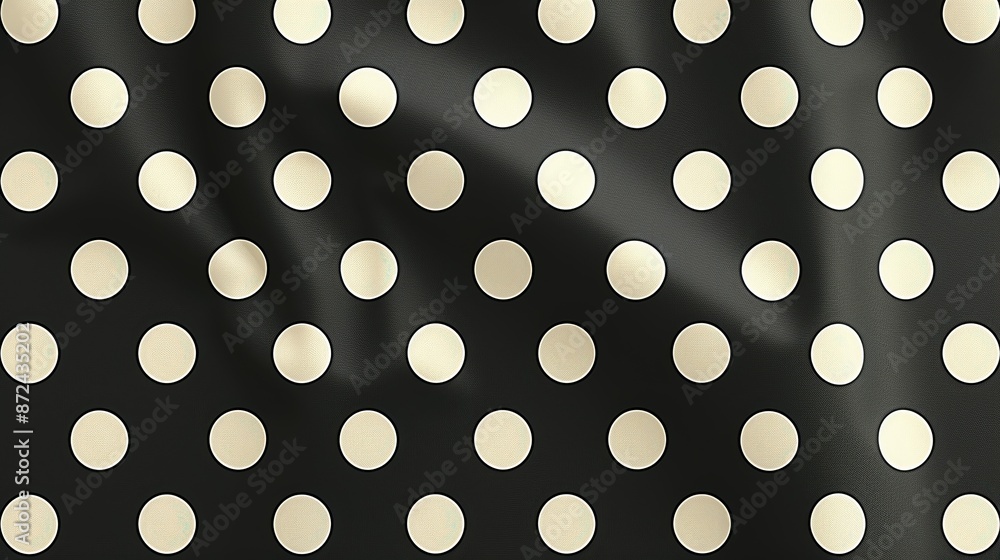 Classic black and white polka dot pattern with evenly spaced circles ...