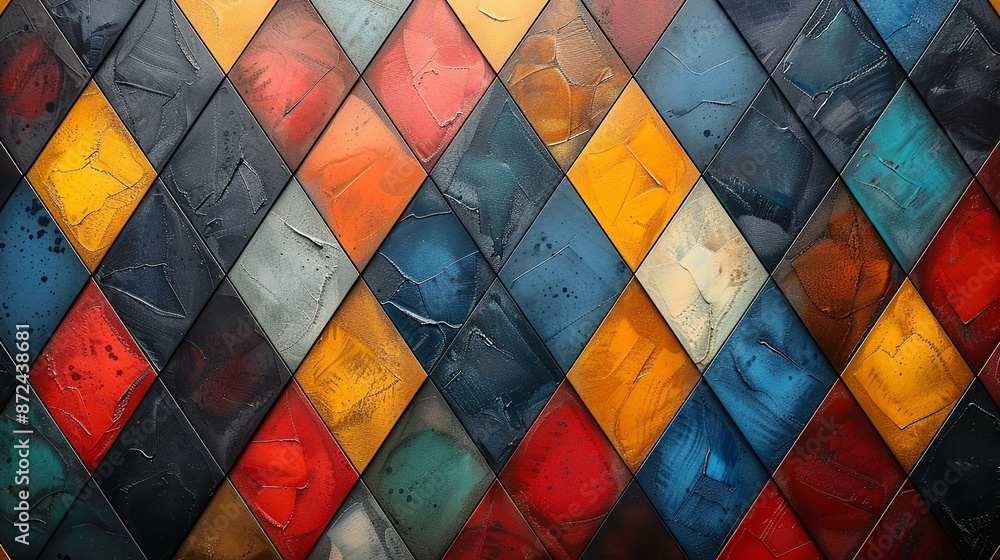 Seamless background texture with diamond-shaped rhombus patterns in a ...